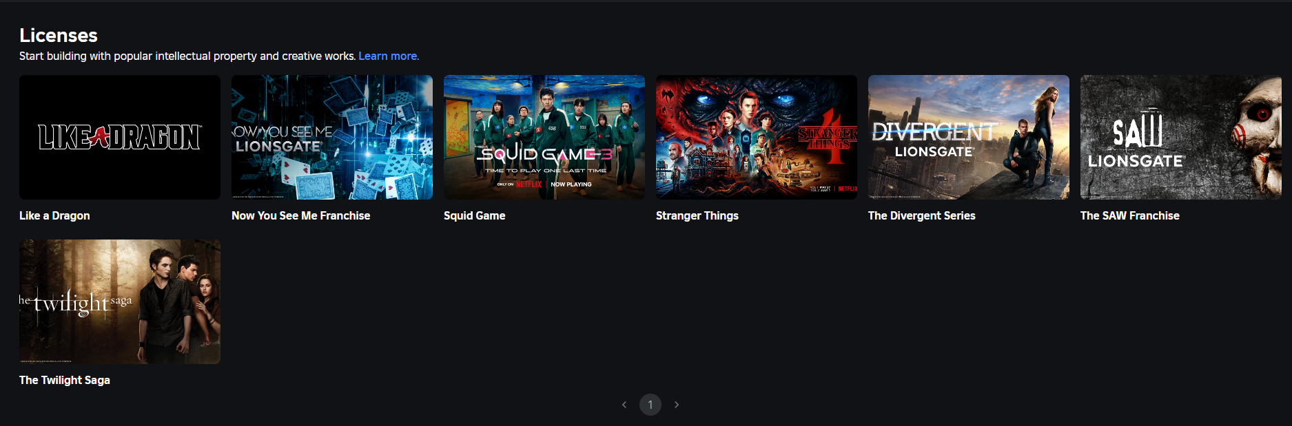 Licenses Catalog Interface